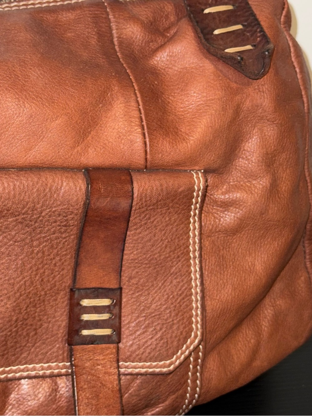 Sofia C Leather Shoulder Bag in Cognac Brown - Picture 3 of 11